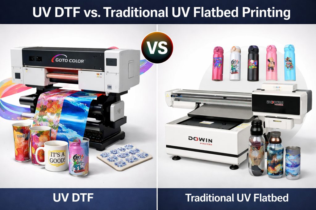 UV DTF vs. Traditional UV Flatbed Printing
